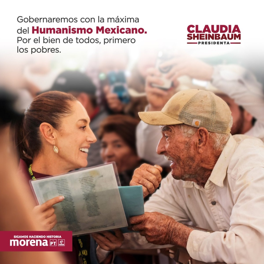 Candidata de Morena en su campaña | X @Claudiashein