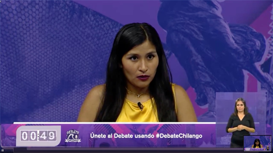 Candidata se puso nerviosa en el Debate Chilango | CAPTURA X @Juan_OrtizMX