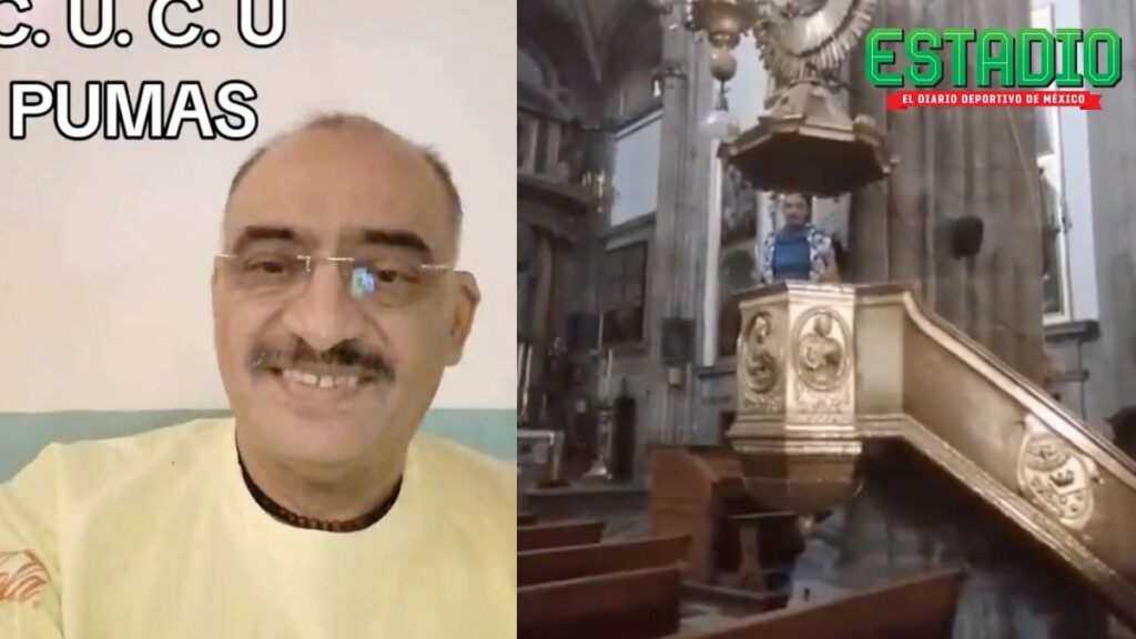 El célebre fan de Pumas, Don Beto, replicó su grito en un púlpito
